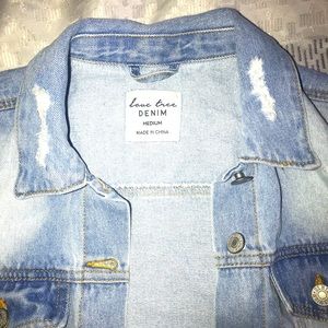 Women’s love tree denim jacket, size medium